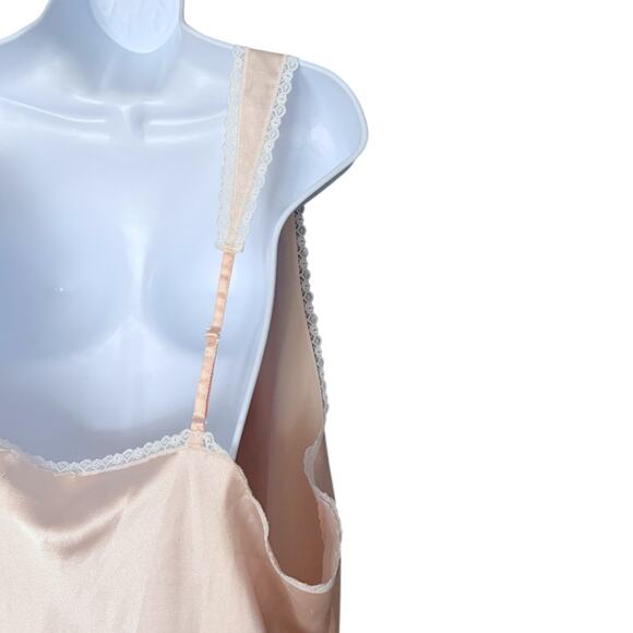 Vintage Barbizon Blush Satin Slip Dress Women's 2X Lace Trim Romantic Feminine - Picture 4 of 5
